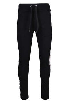 Pantalón de chándal negro con logo y línea roja lateral<span> - </span>S