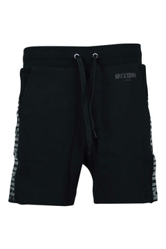 Pantalón de chándal negro corto con logo monocromático de goma lateral<span> - </span>XL