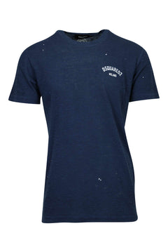 Camiseta azul oscura con minilogo "milano"<span> - </span>XXL